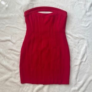 BCBG Maxazria Red Strapless Mini Dress